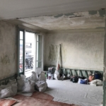 Le salon pendant les travaux Appartement 125 m² Asnières sur Seine