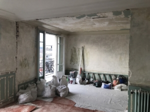 Le salon pendant les travaux Appartement 125 m² Asnières sur Seine