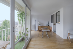 Le salon ; Rénovation d'un appartement de 70m2 dans le 15è