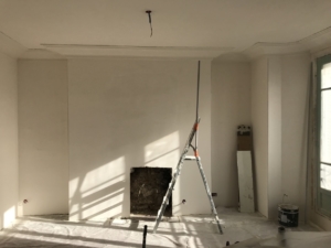 Le salon pendant les travaux de rénovation Appartement 125 m² Asnières sur Seine