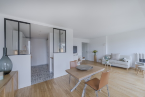 Salon après travaux Rénovation d'un appartement de 70m2 dans le 15è