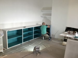 Le salon pendant les travaux de rénovation Appartement 125 m² Asnières sur Seine 2