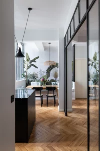 Distribution des pièces depuis la cuisine